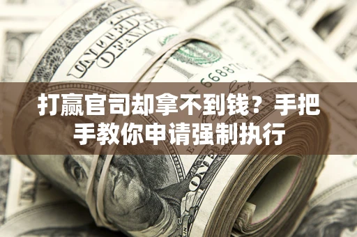 济南打赢官司却拿不到钱？手把手教你申请强制执行