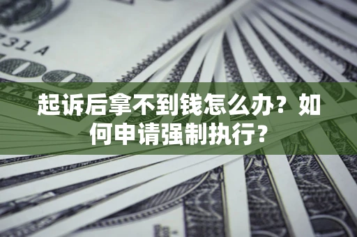 济南起诉后拿不到钱怎么办？如何申请强制执行？